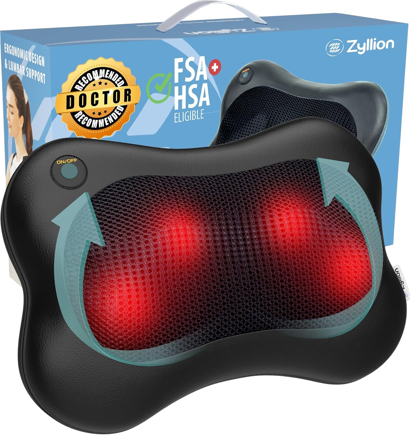 InvoSpa 3D electric neck back massager with heat black
